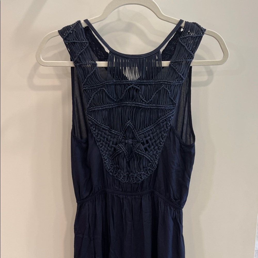Chic Navy Sleeveless Maxi Dress